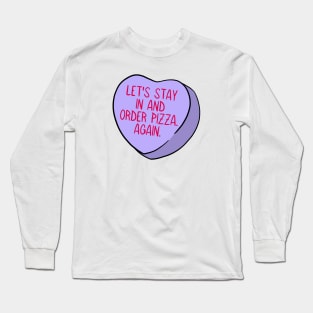 Funny Candy Heart Pizza Long Sleeve T-Shirt